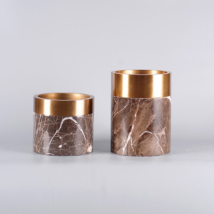 歐式（金鑲玉/爵士白天然大理石）花器飾品插花創(chuàng)意花器工藝品
