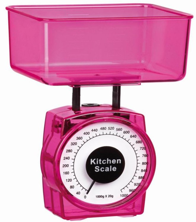 廠家直銷廚房秤 家用精簡塑料廚房秤 機械彈簧廚房秤1kg 禮品秤