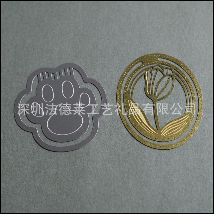 訂做圓形銅片書簽 蝕刻不銹鋼書簽 金屬鏤空外貿(mào)書簽