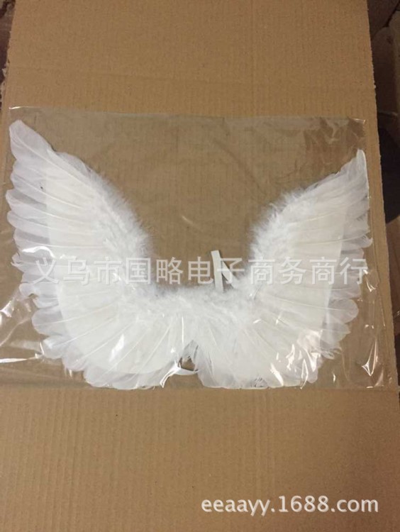 廠(chǎng)家直銷(xiāo)兒童成人黑白天使羽毛翅膀 上飛天使翅膀 舞臺(tái)演出 批發(fā)