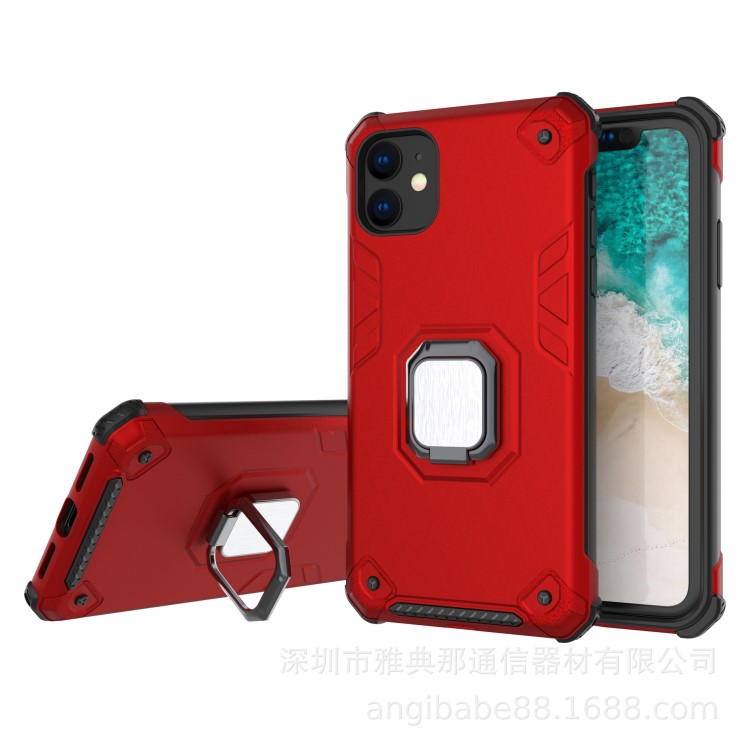 適用iPhone11 pro 帶指環(huán)扣 可支撐 TPU+PC 2合1手機(jī)保護(hù)殼 后蓋