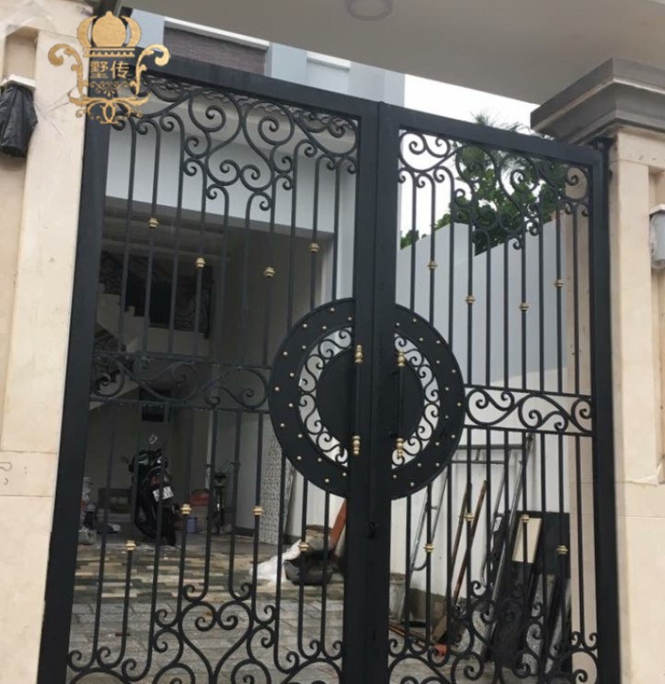 廠家直銷 雙開鐵藝大門 防腐蝕鐵藝大門 中式鐵藝大門