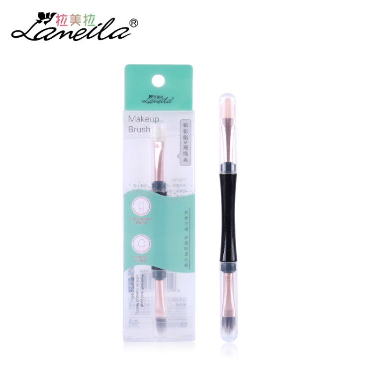 拉美拉 化妝刷 雙頭刷兩用單只裝眼影刷海綿頭美妝工具批發 L0940