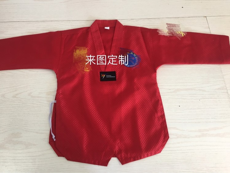 廠家直銷品勢(shì)服空手道跆拳道服紅色大網(wǎng)格道服，顏色。