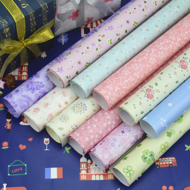 2019生日小清新碎花ins風(fēng)禮品禮物禮盒包裝紙diy手工鮮花包書皮紙
