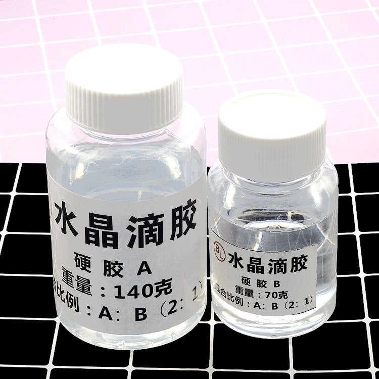 批發(fā)210g水晶滴膠2:1硬膠透明環(huán)氧樹脂手工diy材料色精色膏AB膠水