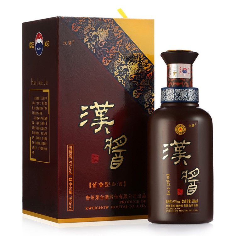 51度 漢醬酒500ml醬香型白酒禮盒裝白酒 國產(chǎn)高度白酒 （單瓶）