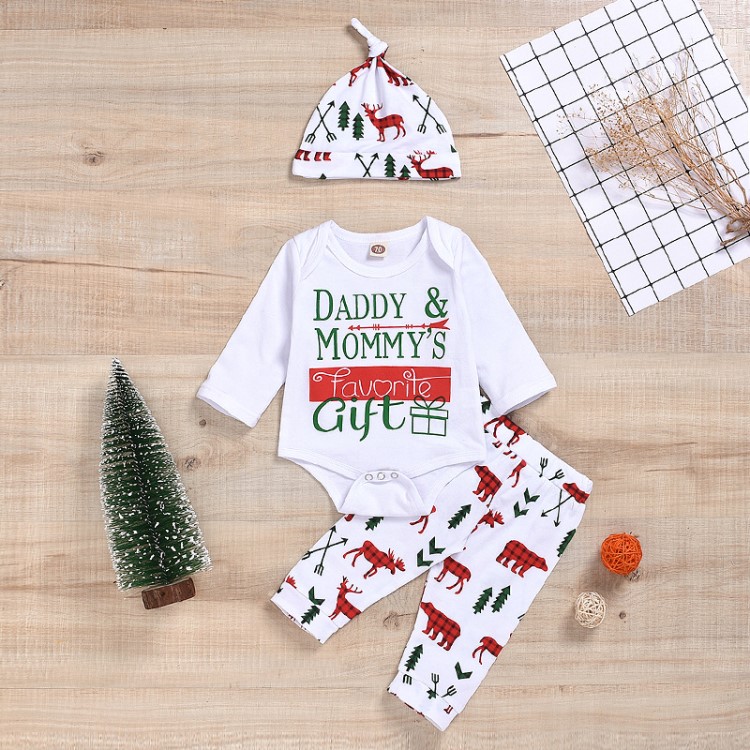 跨境童裝爆款生產(chǎn)男童daddy鹿頭圣誕款 現(xiàn)貨批發(fā) 一件代發(fā)