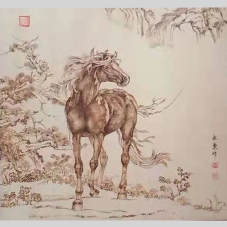 烙畫《小馬駒》-常永東