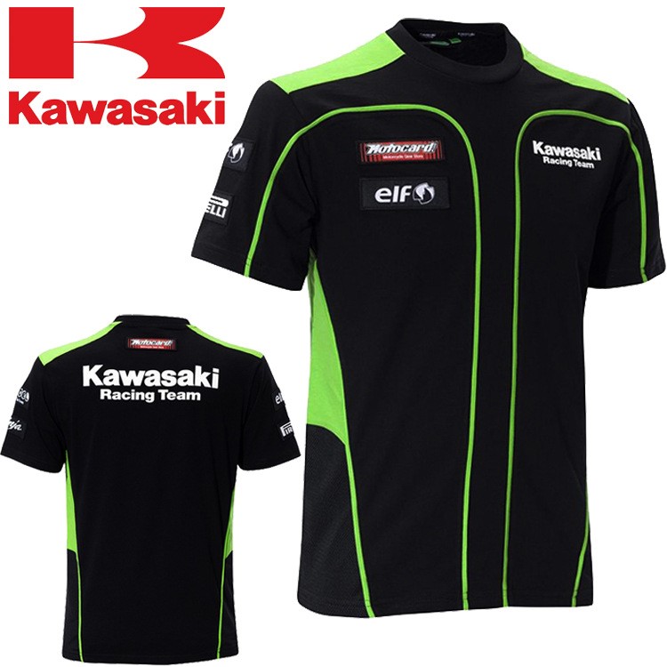 2016新款川崎Kawasaki 摩托車機車騎士休閑服賽車短袖T恤