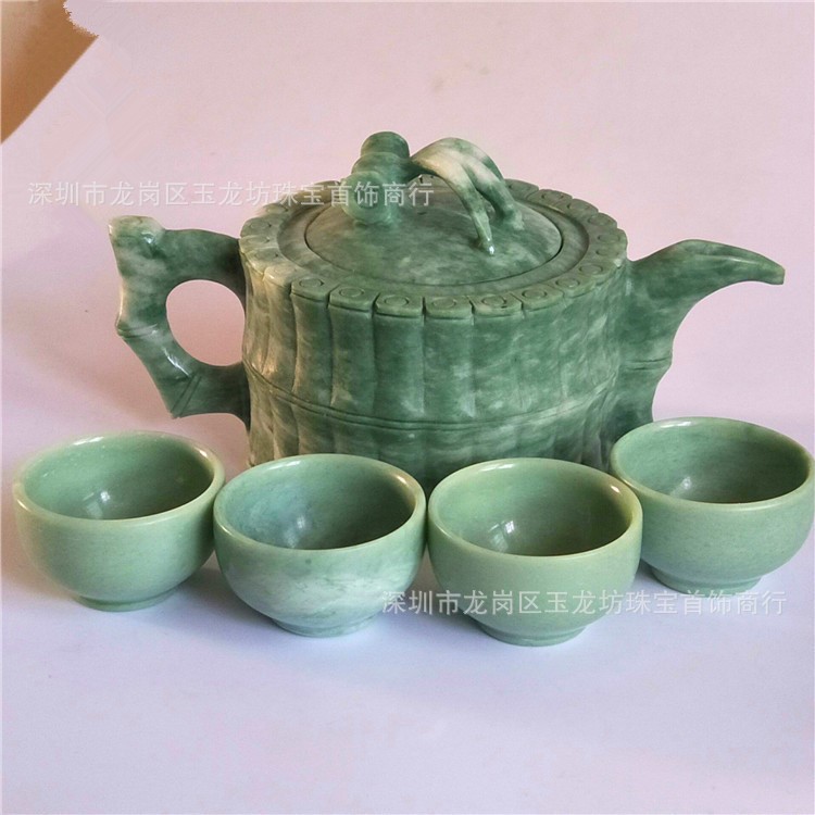 玉龍坊天然貴州翠玉茶具 節(jié)節(jié)高功夫茶具茶壺茶杯套裝附禮盒批發(fā)