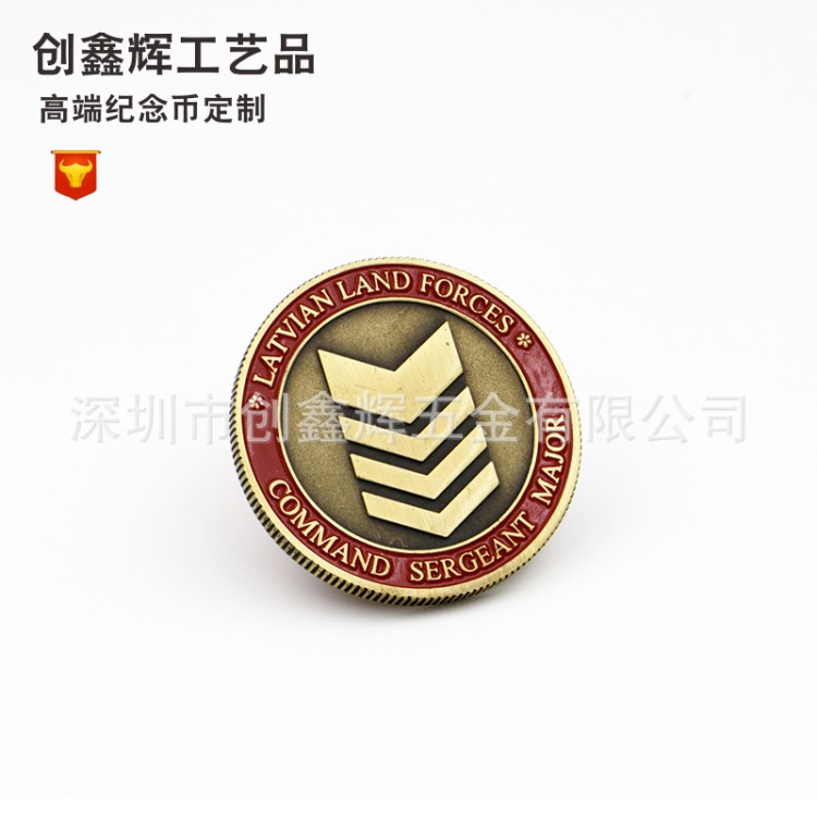 厂家直销复古纪念礼物硬币定做 企业收藏金属浮雕烤漆纪念币