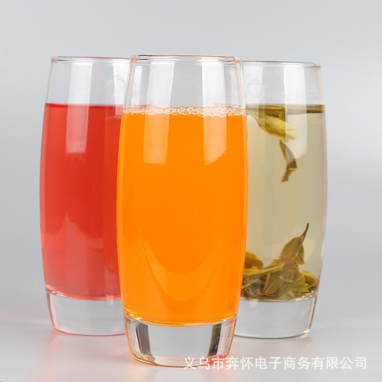 青蘋果ES1131玻璃圓形高款310ML玻璃果汁杯茶杯飲料水杯批發(fā)零售