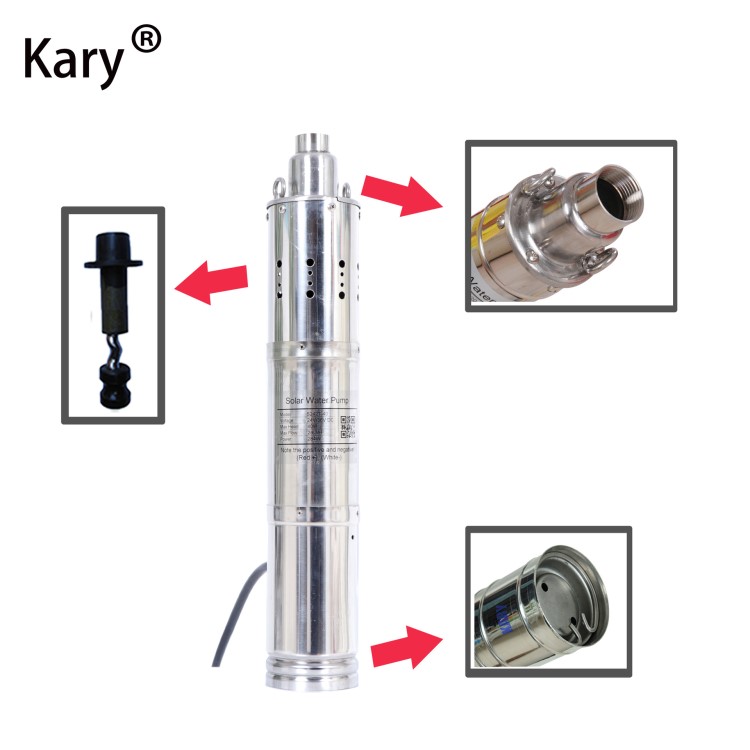 高揚(yáng)程直流潛水泵24v 太陽能光伏螺桿泵內(nèi)置控制器 微型噴泉水泵