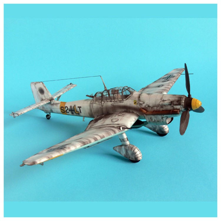 纸模型1:33德国Ju-87 D-3斯图卡俯冲轰炸机 飞机模型 手工DIY