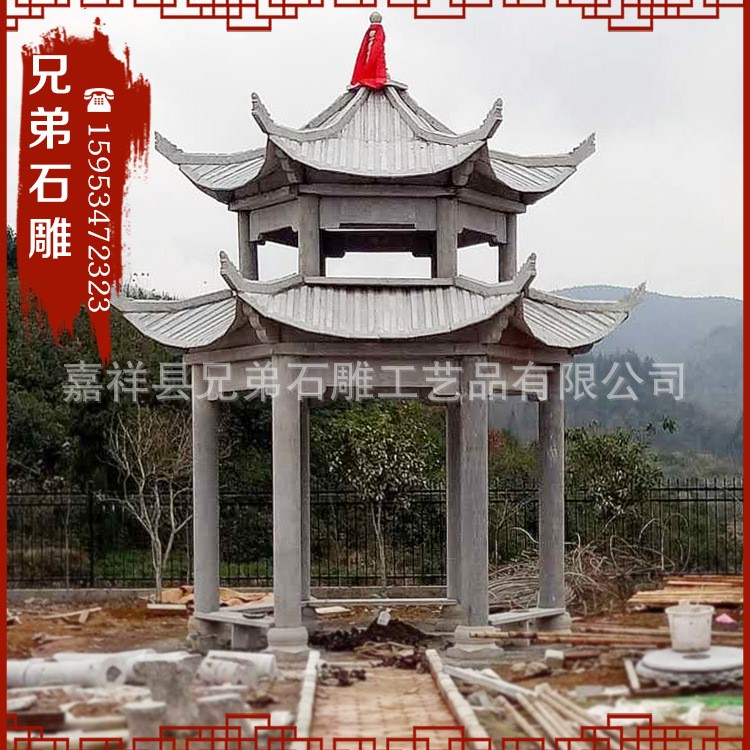 供應(yīng)石雕涼亭石牌坊石獅子 青石走廊 景區(qū)亭子價(jià)格