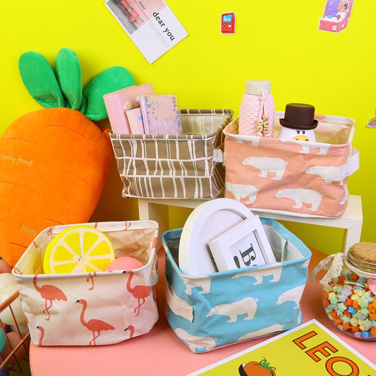 00090韓版可愛(ài)創(chuàng)意簡(jiǎn)約多功能棉麻收納袋小清新整理袋置物袋