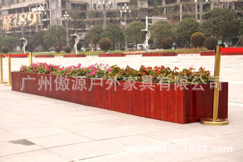 訂做戶外家具 公園 街道 馬路 木制花盆 花箱 花車 售貨車