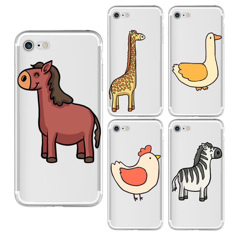 卡通小動(dòng)物iphone xr手機(jī)殼 透明TPU軟殼 蘋(píng)果華為小米手機(jī)殼適用