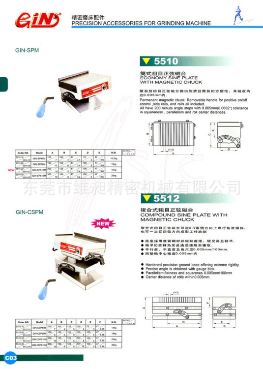 代理5510精展簡(jiǎn)式粗目正弦磁臺(tái) GIN-SP47M臺(tái)灣精展粗目正弦磁盤