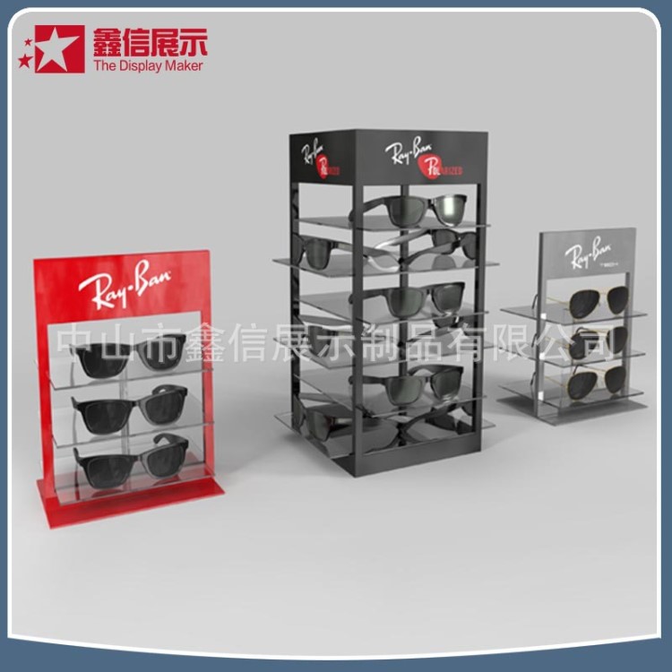 工廠定做亞克力眼鏡架賣場有機玻璃可旋轉太陽眼鏡展示架