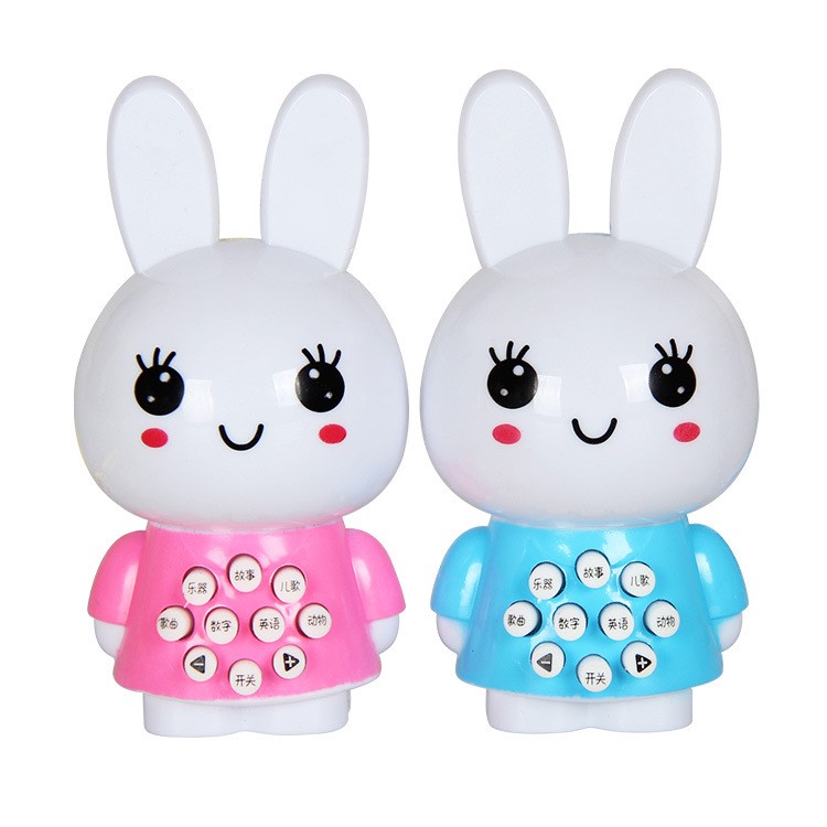 儿童迷你早教机兔玩具婴幼儿灯光音乐小兔85内容早教机故事机玩具