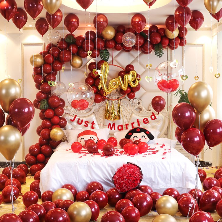 抖音網(wǎng)紅氣球套餐婚房布置創(chuàng)意結(jié)婚求婚告白浪漫新房臥室婚慶裝飾