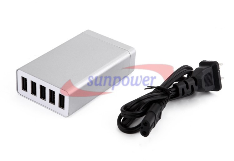 40W 5V 8A 5口USB手機平板移動電源充電寶電源充電器適配器