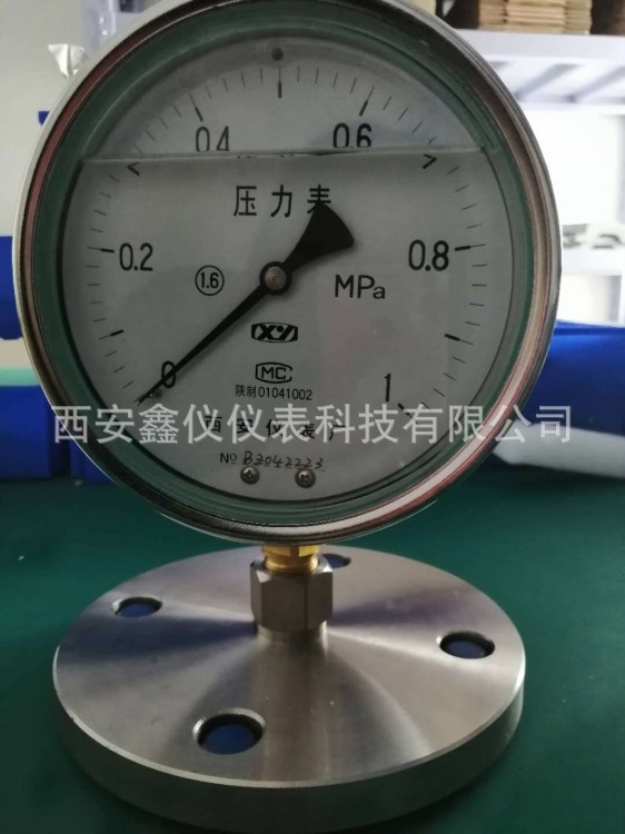 不銹鋼隔膜耐震壓力表YTP-150 膜片材質哈氏合金 法蘭規格DN50