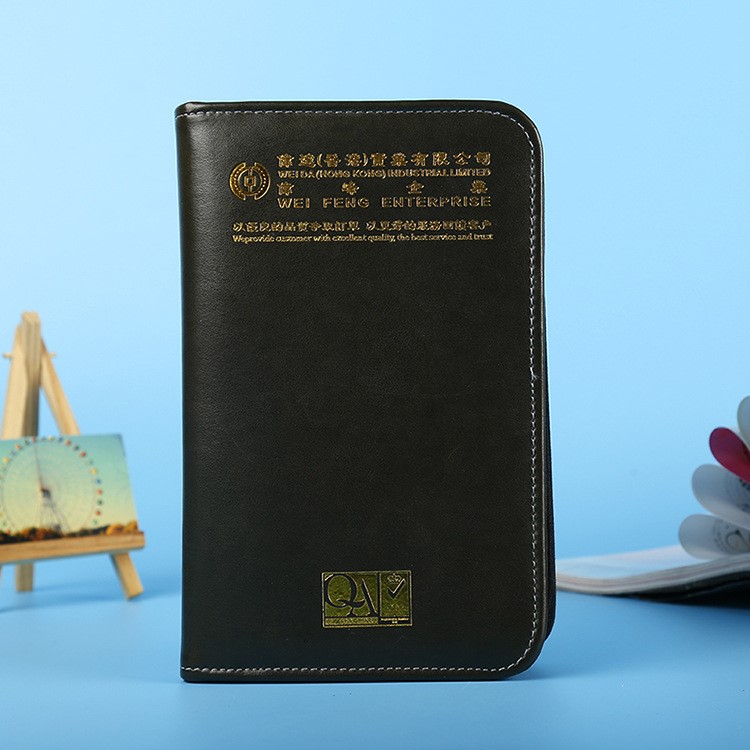 新款定制A6拉鏈包筆記本廣告禮品會(huì)議記錄記事本 印logo