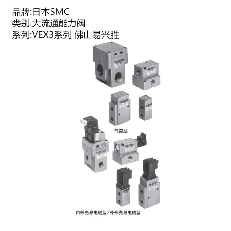 原装SMC3位阀VEX3501-065DZ 外部先导式电磁型大流通能力阀