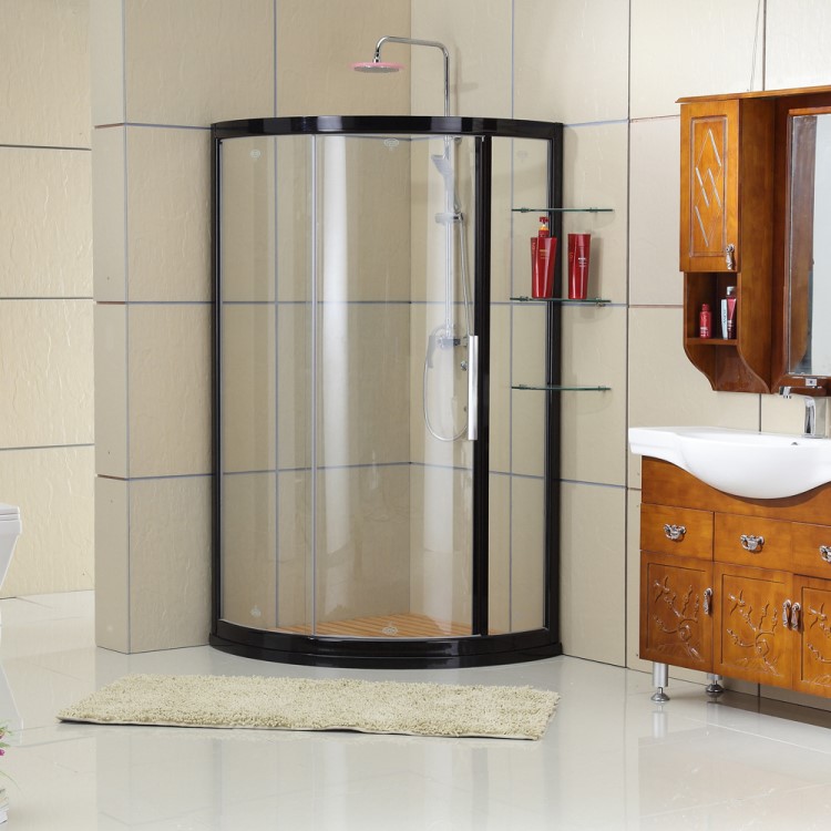 廠家直銷鋼化玻璃淋浴房 弧扇形簡易淋浴屏 家裝淋浴屏風D1071B