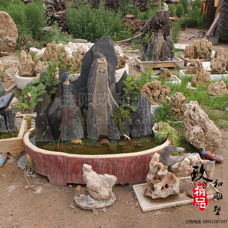 制作水泥假山盆景 別墅區(qū) 室內假山流水景觀石設計與安裝