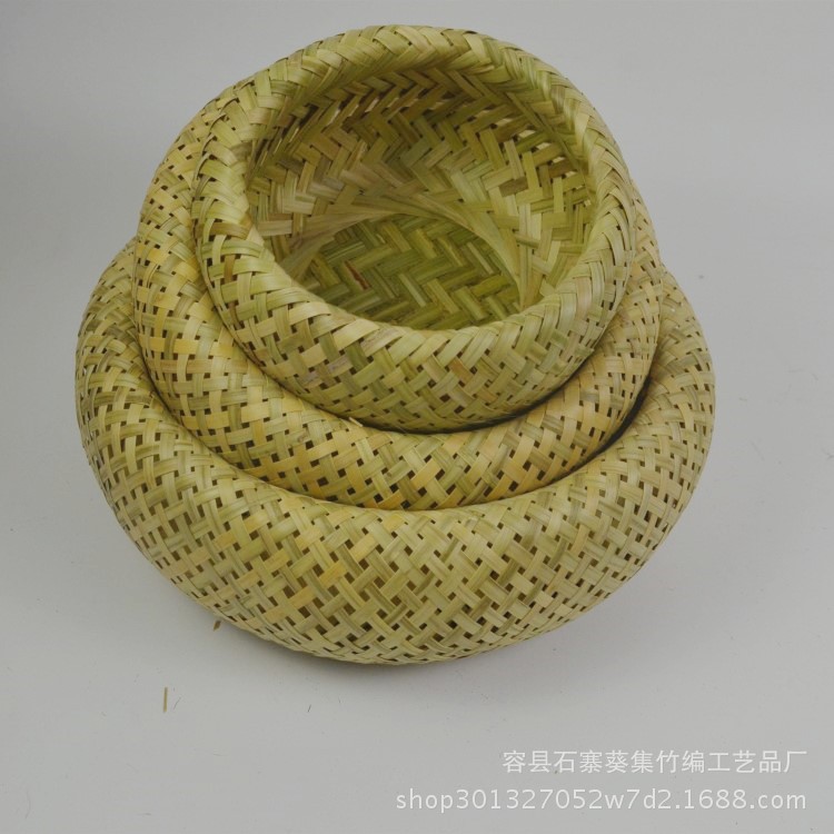 白茶普洱茶盒雙層竹編收納盒置物籃鳥巢水果籃竹筐竹籃竹制品