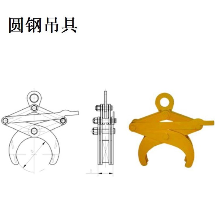 江蘇泰州廠家直銷圓鋼吊鉗 合金鋼管夾具 倉儲吊運鋼錠起重鉗