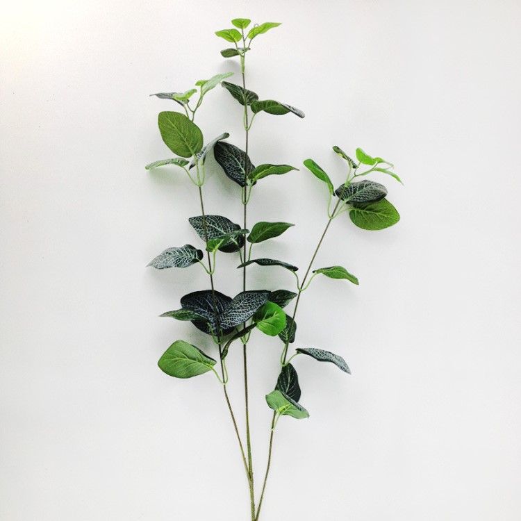單支3叉斑馬葉 仿真植物墻植物 精美綠色仿真植物 廠家現貨供應