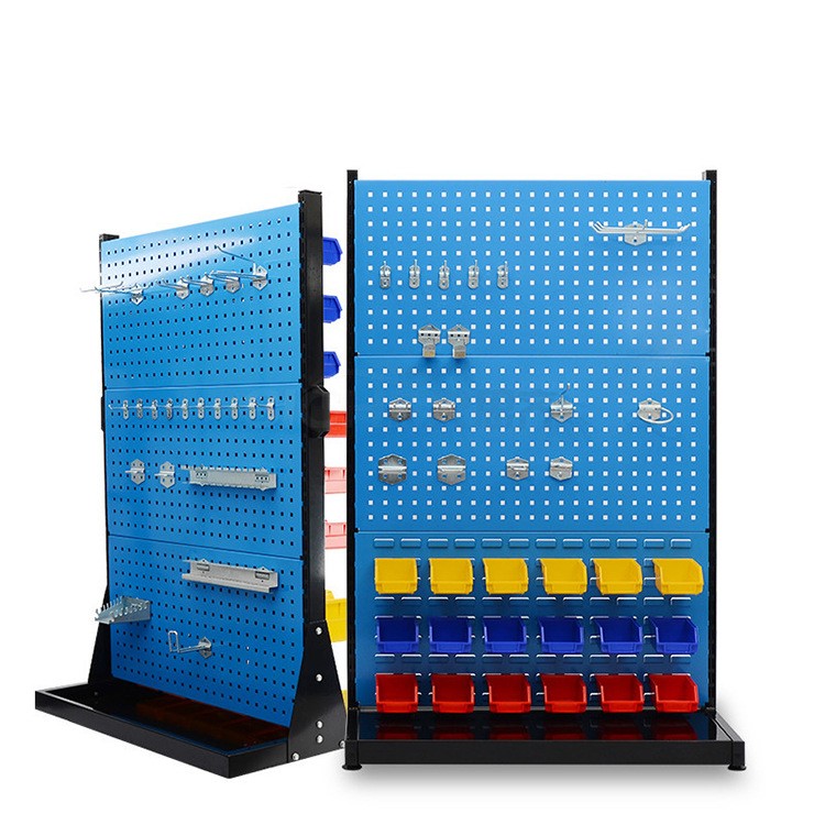工廠定制單面五金工具展示架方孔掛板螺絲刀彈簧商超物料移動(dòng)展架