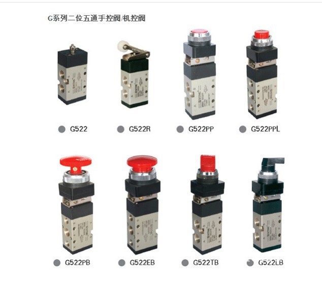 G522EB二位五通机械阀MV-10带锁按钮MV522EB气动阀 厂家直销