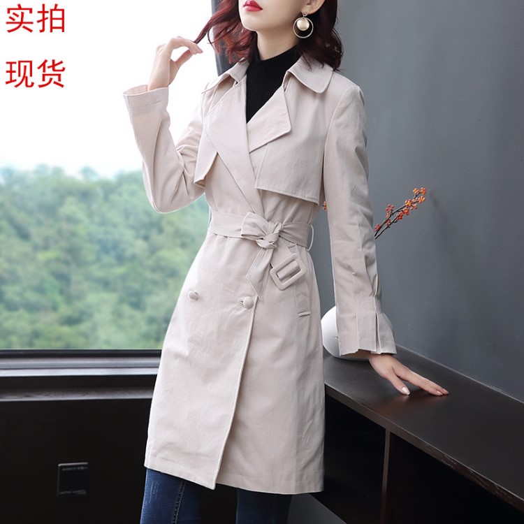 3107#風(fēng)衣女中長(zhǎng)款韓版秋季2018新款秋裝端莊大氣寬松chic外套