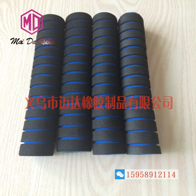 NBR泡棉管 雙色竹節手把套高彈性黑色橡膠發泡管 防滑橡塑套管