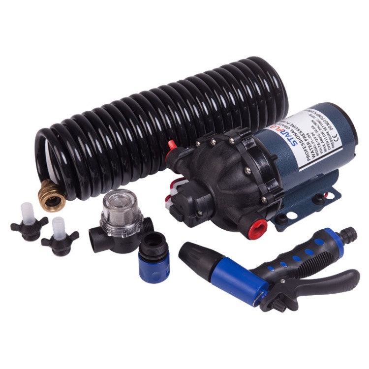 直銷12v/24v微型游艇甲板沖洗泵 大流量高壓清洗泵微型清洗套件