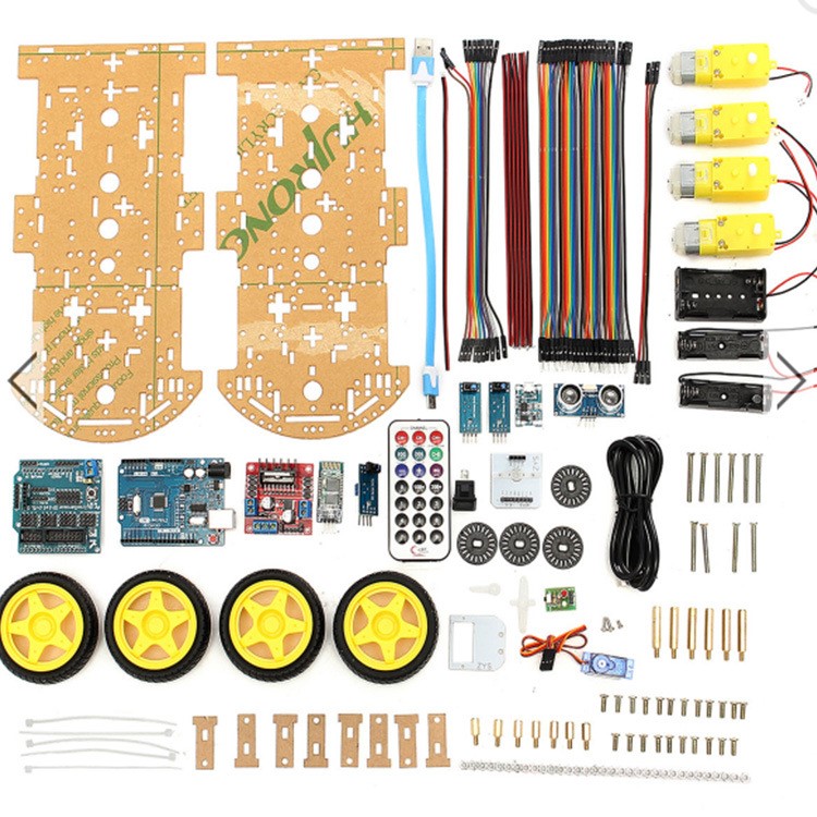 arduino機器人智能小車套件 循跡避障藍牙可編程機器人diy制作