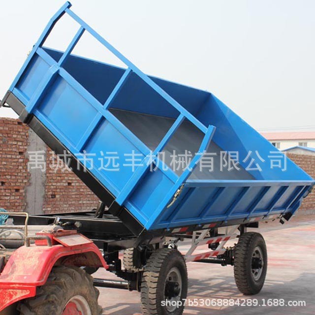 雙軸四輪后翻自卸拖車 生產加工車斗拖拉機后掛車廂 拖車供應