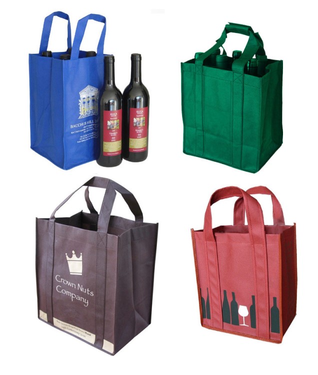 廠家定做logo 酒瓶手提無(wú)紡布禮品袋 分隔購(gòu)物袋紅酒無(wú)紡布袋