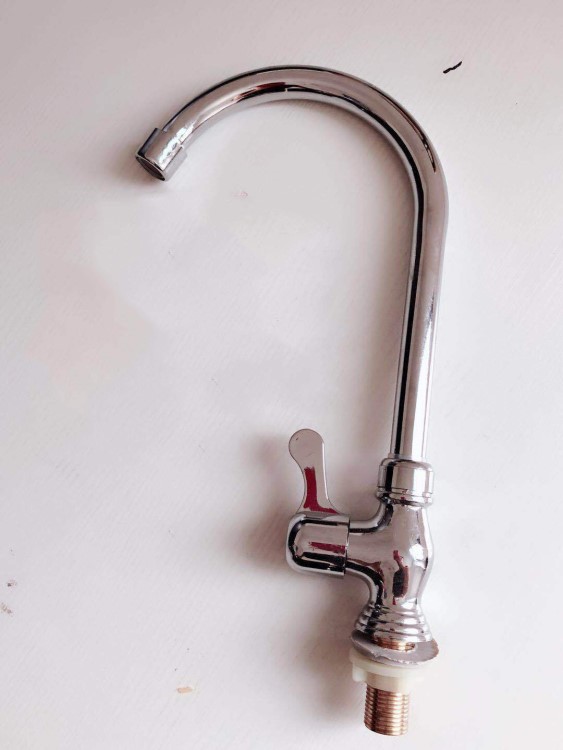 工程款 铝合金厨房水龙头单冷4分立式可旋转镀铬洗菜盆水龙头批发