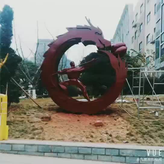 不銹鋼雕塑戶外大型雕塑舞龍雕塑定制售樓部景觀不銹鋼廣場雕塑