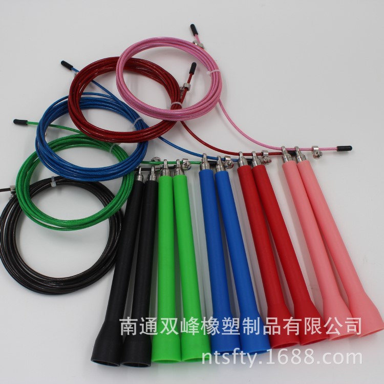 批發(fā)新品不銹鋼軸承鋼絲跳繩 雙跳jump rope 中考考試跳繩