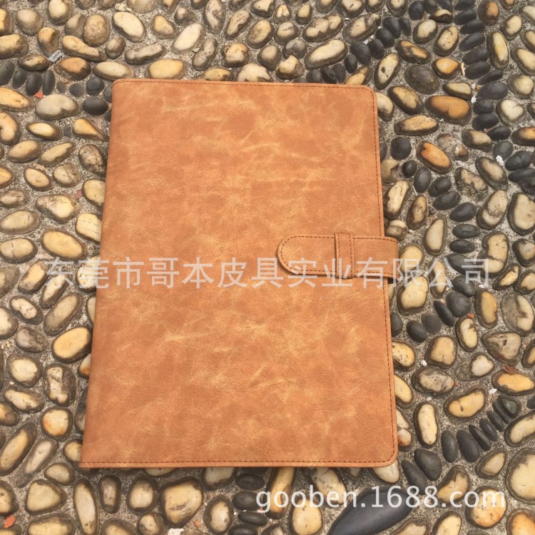 复古笔记本皮套 多功能变色PU复古仿皮笔记本皮套定制 找哥本皮具