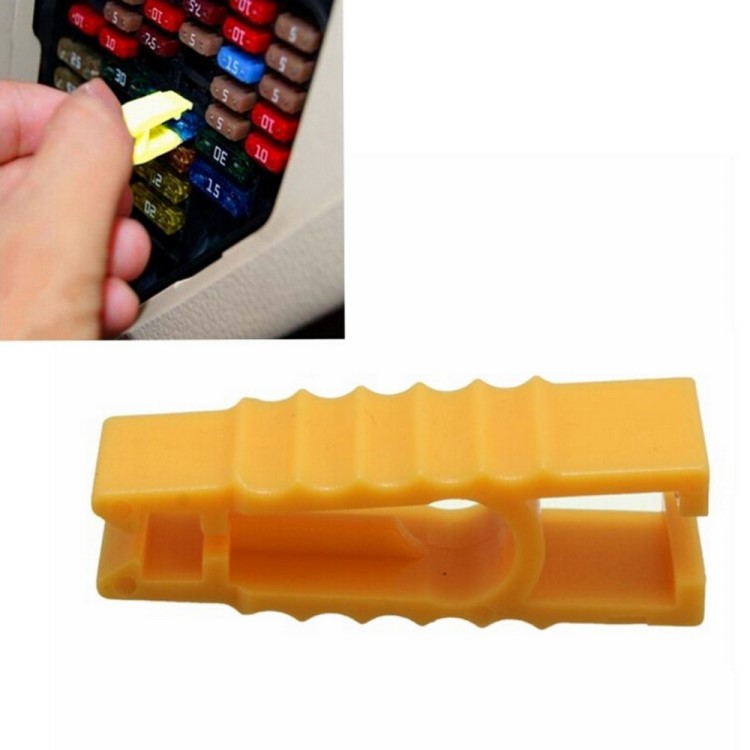 汽車(chē)插裝拔取鑷子夾子拔出器鉗子黃色工具大號(hào)中號(hào)保險(xiǎn)片保險(xiǎn)絲
