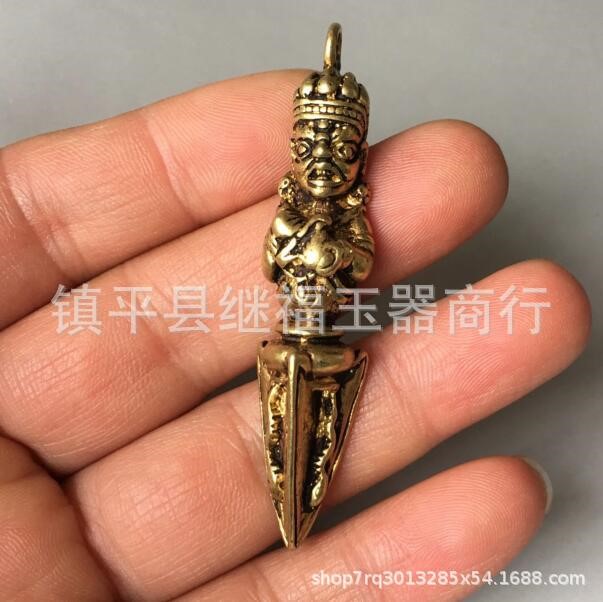 古玩雜項(xiàng)手工制作泥泊爾銅法器密宗佛教法器金鋼杵降魔杵復(fù)古銅器